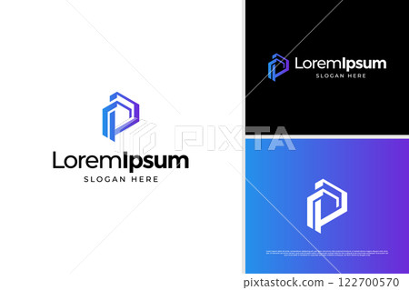 Modern letter P building house home logo vector illustration. Minimalist construction concept logo template Modern letter P building house home logo vector illustration. Minimalist construction concept logo template 122700570