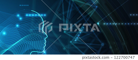 Abstract cyber artificial intelligence concept 122700747