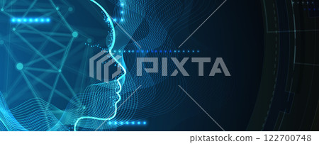 Abstract cyber artificial intelligence concept 122700748