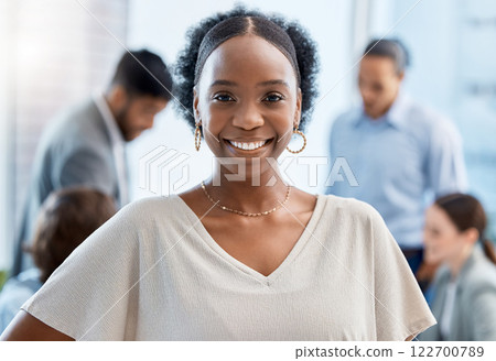 Business woman with smile at company office, leadership of teamwork and happy of planning for success at work. Portrait of face of a manager, employee or worker working in meeting and collaboration Business woman with smile at company office, leadership of teamwork and happy of planning for success at work. Portrait of face of a manager, employee or worker working in meeting and collaboration 122700789