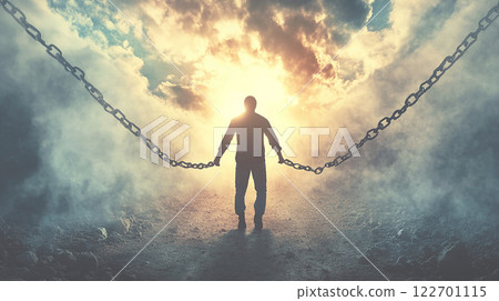 A man trying to break the chains A man trying to break the chains 122701115