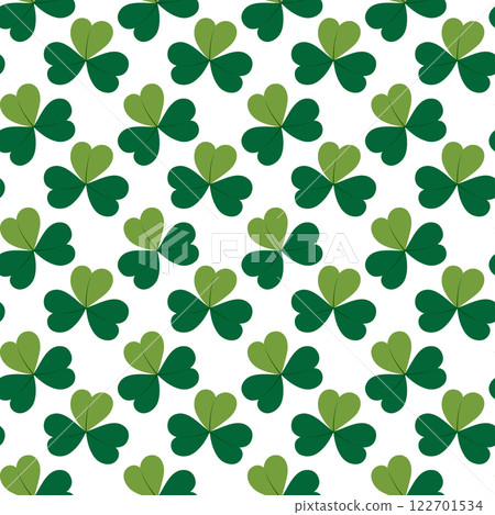 Shamrocks Seamless pattern in monochrome green. St Patrick Greeting Abstract Minimalist Background 122701534