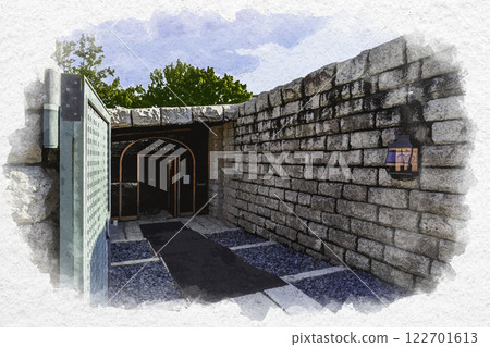 Watercolor style, Toro ruins, Shizuoka, Shizuoka City Serizawa Keisuke Museum of Art, Shizuoka City, Shizuoka Prefecture Watercolor style, Toro ruins, Shizuoka, Shizuoka City Serizawa Keisuke Museum of Art, Shizuoka City, Shizuoka Prefecture 122701613