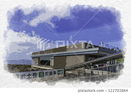 水彩畫 靜岡日本平纜車日本平站 靜岡縣靜岡市 122701664