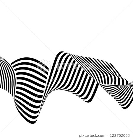 Abstract black and white brush lines. wave background. Vector illustration. Eps 10 122702063