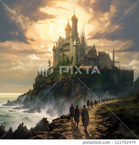 夕陽下的聖米歇爾山 122702474