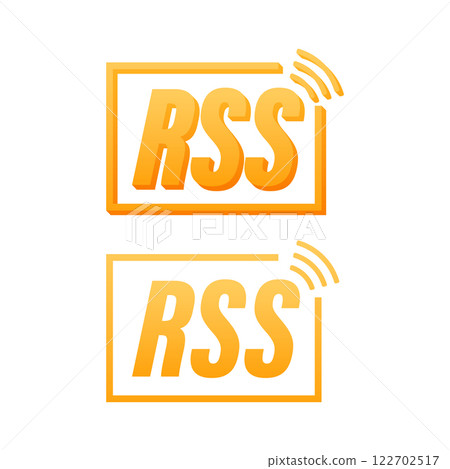 RSS icon sending updates broadcasting news sharing information RSS icon sending updates broadcasting news sharing information 122702517