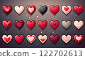 4K 向量藝術，簡單的平面設計心形圖示集，均衡的佈局 122702613