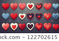 4K 向量藝術，簡單的平面設計心形圖示集，均衡的佈局 122702615