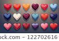 4K 向量藝術，簡單的平面設計心形圖示集，均衡的佈局 122702616