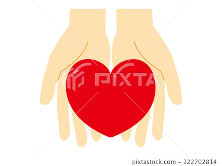 Illustration of a heart on the palm of your hand_2 Illustration of a heart on the palm of your hand_2 122702814