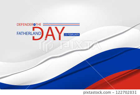 Sleek Vector EPS 10 Design for Defender of the Fatherland Day with Stylish Wave Motif 122702831