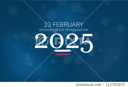 2025 Defender of the Fatherland Day Greeting Card with Russian Flag Stripes 122702835