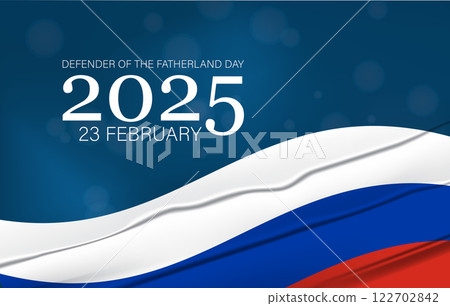 Vector Illustration of the Russian Flag Celebrating Defender of the Fatherland Day 122702842
