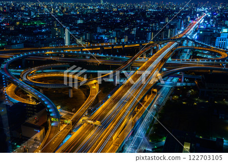 Higashiosaka city junction night view Higashiosaka city junction night view 122703105