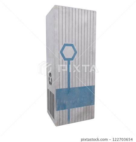Container with geometric design placed on a flat surface 122703654