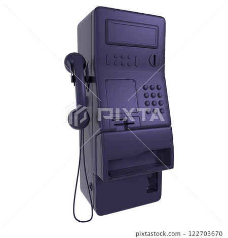 Vintage payphone stands alone in urban environment at dusk Vintage payphone stands alone in urban environment at dusk 122703670