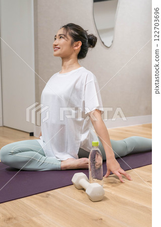 A young lad yoga A young lad yoga 122703696