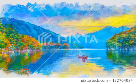 Unwind at Lake Usori, a serene escape offering stunning reflections of the mountains on the crystal-clear waters, creating a memorable and peaceful experience. 122704084