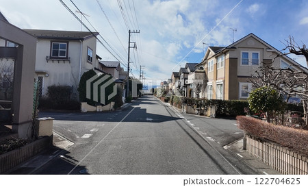 Crossroads in a residential area Crossroads in a residential area 122704625