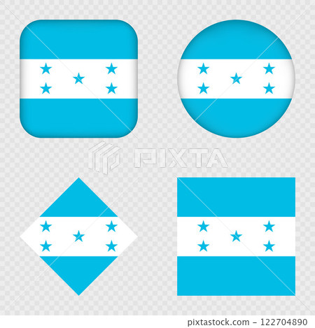 Honduras Flag Icons Pack. Vector illustration. 122704890