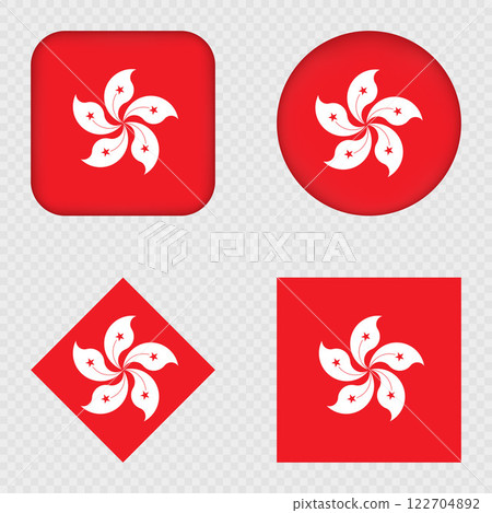 Hong Kong Flag Icons Pack. Vector illustration. 122704892
