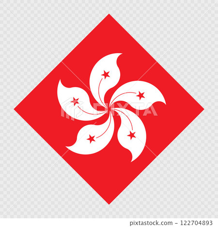 Hong Kong rhombus flag. Vector illustration. Hong Kong rhombus flag. Vector illustration. 122704893
