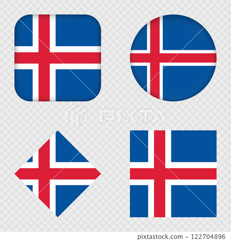 Iceland Flag Icons Pack. Vector illustration. 122704896