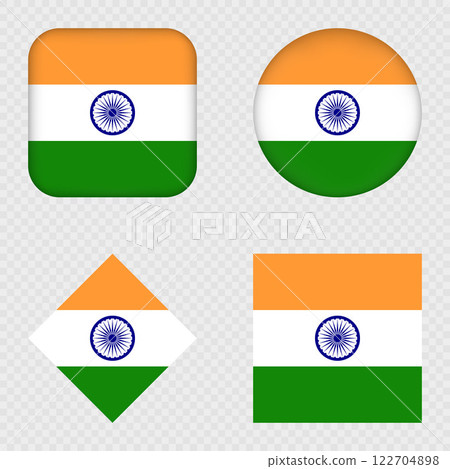 India Flag Icons Pack. Vector illustration. 122704898