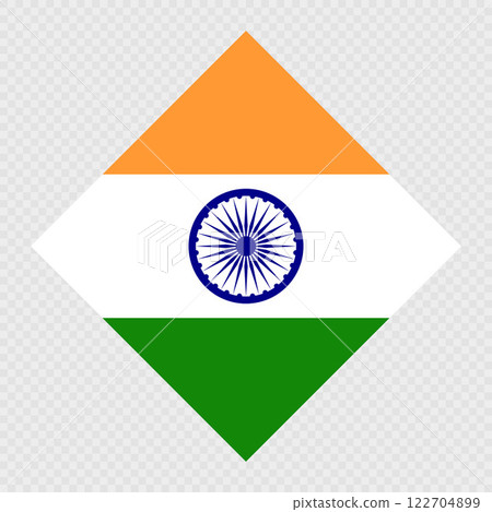 India rhombus flag. Vector illustration. India rhombus flag. Vector illustration. 122704899