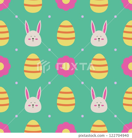 Seamless Easter pattern featuring bunny faces Seamless Easter pattern featuring bunny faces 122704940