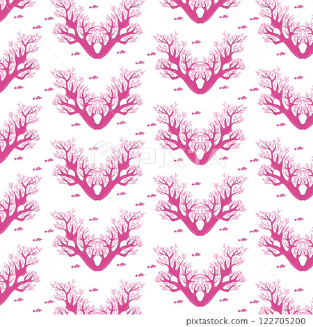 Branch of coral. Seamless pattern. Vector illustration. 122705200