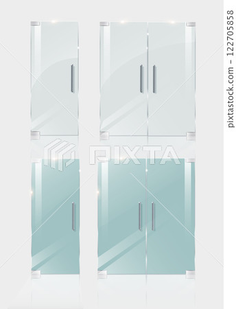 Glass doors isolated on transparent background. Vector Glass doors isolated on transparent background. Vector 122705858