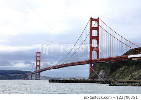 Golden Gate Bridge seen from the sea 122706351