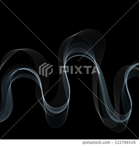 Smoky abstract wave on a black background. Vector design element. If Template for advertisement, banner, brochure, screen saver. Eps 10 122706526