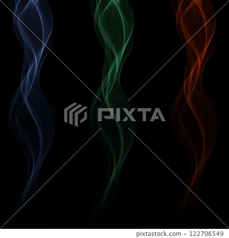 Set of color Smoky abstract waves on a black background. Vector design element. Eps 10 Set of color Smoky abstract waves on a black background. Vector design element. Eps 10 122706549