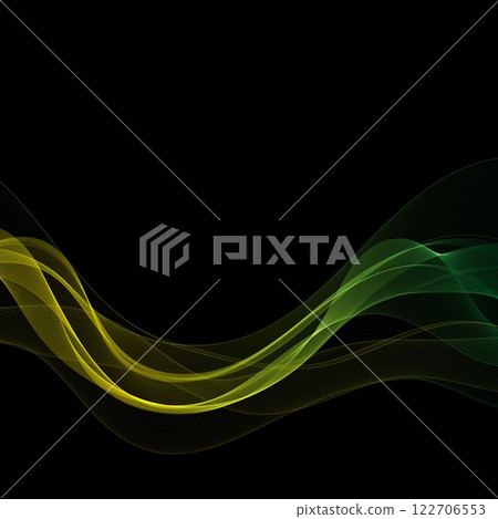 Colorful Smoky abstract wave on a black background. Vector design element. 122706553