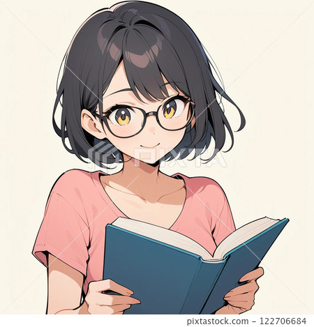 A woman reading a book A woman reading a book 122706684