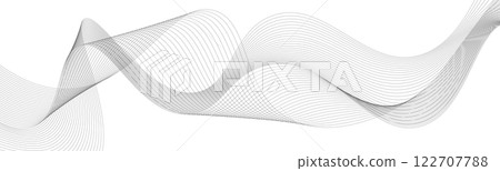 Black and white wavy line pattern. Vector illustration 122707788