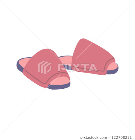 Cozy Pink Home Slippers Isolated on White 122708251