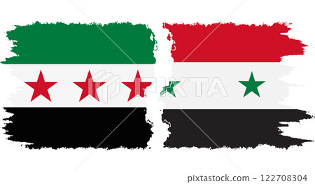 Syria and Syrian Revolution grunge flags connection vector Syria and Syrian Revolution grunge flags connection vector 122708304