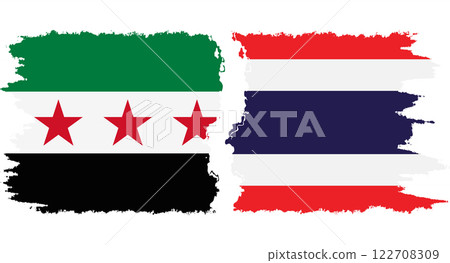 Thailand and Syrian Revolution grunge flags connection vector Thailand and Syrian Revolution grunge flags connection vector 122708309