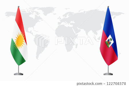 Kurdistan and Haiti flags for official meeting Kurdistan and Haiti flags for official meeting 122708378