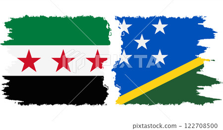 Solomon Islands and Syrian Revolution grunge flags connection vector Solomon Islands and Syrian Revolution grunge flags connection vector 122708500