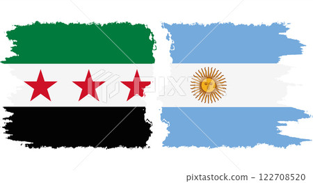 Argentina and Syrian Revolution grunge flags connection vector 122708520