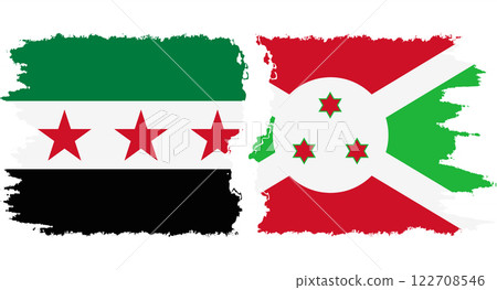 Burundi and Syrian Revolution grunge flags connection vector Burundi and Syrian Revolution grunge flags connection vector 122708546