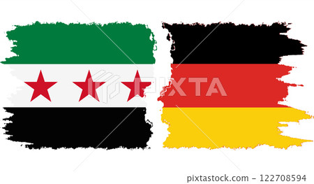 Germany and Syrian Revolution grunge flags connection vector Germany and Syrian Revolution grunge flags connection vector 122708594
