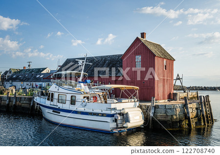 Motif Number 1, famous red fishing shack in the harbor of Rockport, Massachusetts, New England, USA Motif Number 1, famous red fishing shack in the harbor of Rockport, Massachusetts, New England, USA 122708740