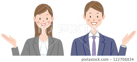 Guiding businessman Illustration of men and women in suits 122708834