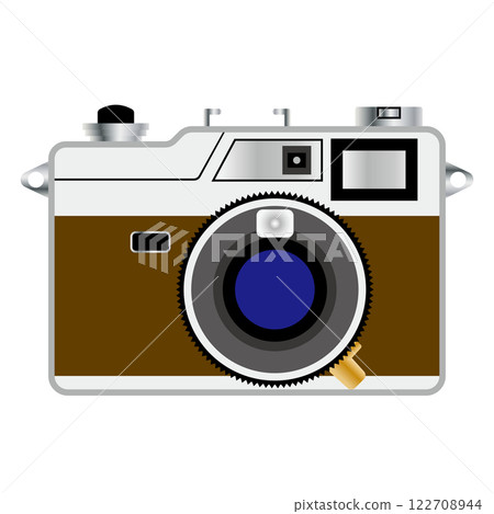 Stylish retro film camera illustration on white background Stylish retro film camera illustration on white background 122708944